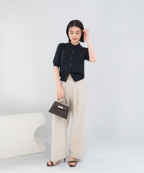 URBAN RESEARCH ROSSO WOMEN(アーバンリサーチ ロッソ)の「襟付コンパクト5分袖カーディガン(カーディガン/ボレロ・レディース・ネイビー/ベージュ/レッド・FREE)」の13枚目の写真