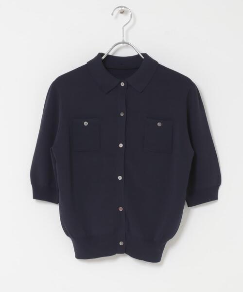 URBAN RESEARCH ROSSO WOMEN(アーバンリサーチ ロッソ)の「襟付コンパクト5分袖カーディガン(カーディガン/ボレロ・レディース・ネイビー/ベージュ/レッド・FREE)」の18枚目の写真