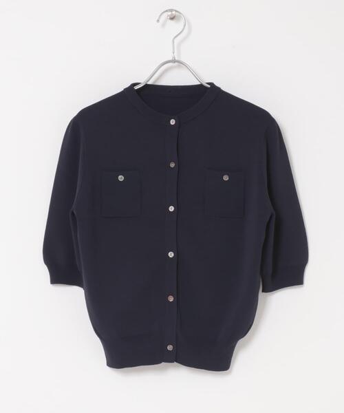 URBAN RESEARCH ROSSO WOMEN(アーバンリサーチ ロッソ)の「襟付コンパクト5分袖カーディガン(カーディガン/ボレロ・レディース・ネイビー/ベージュ/レッド・FREE)」の19枚目の写真