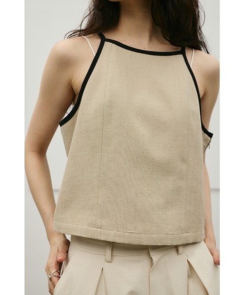 STYLEMIXER(スタイルミキサー)の「セットアップバイカラーキャミ(キャミソール・レディース・ホワイト/ベージュ/ネイビー・SMALL/MEDIUM)」の2枚目の写真