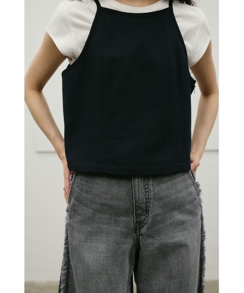 STYLEMIXER(スタイルミキサー)の「セットアップバイカラーキャミ(キャミソール・レディース・ホワイト/ベージュ/ネイビー・SMALL/MEDIUM)」の9枚目の写真