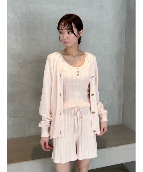 SNIDEL HOME(スナイデルホーム)の「【ICESUMMER】【接触冷感】タンクトップ(ルームウェア/パジャマ・レディース・ホワイト/ブラウン/ピンク/ブルー・F)」の2枚目の写真
