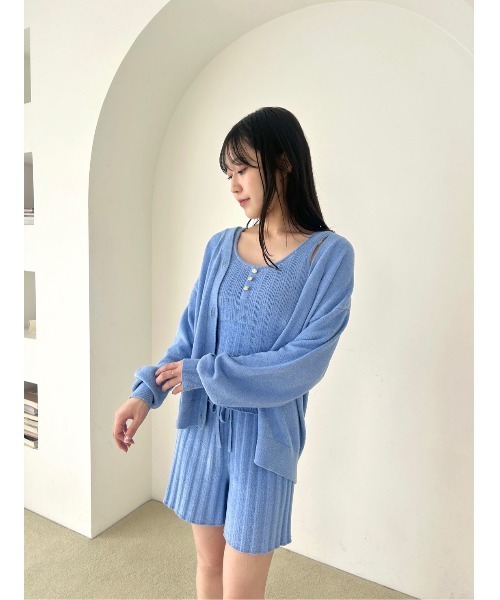SNIDEL HOME(スナイデルホーム)の「【ICESUMMER】【接触冷感】タンクトップ(ルームウェア/パジャマ・レディース・ホワイト/ブラウン/ピンク/ブルー・F)」の19枚目の写真