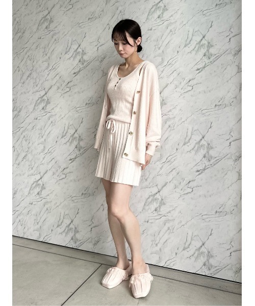 SNIDEL HOME(スナイデルホーム)の「【ICESUMMER】【接触冷感】タンクトップ(ルームウェア/パジャマ・レディース・ホワイト/ブラウン/ピンク/ブルー・F)」の21枚目の写真