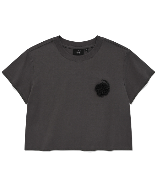 COVERNAT WOMAN(カバーナットウーマン)の「ウィメンズクロップオーバーサイズコサージュTシャツチャコール(Tシャツ/カットソー・レディース・その他・WS/WM)」の2枚目の写真