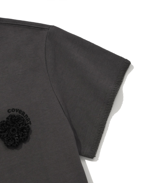 COVERNAT WOMAN(カバーナットウーマン)の「ウィメンズクロップオーバーサイズコサージュTシャツチャコール(Tシャツ/カットソー・レディース・その他・WS/WM)」の5枚目の写真