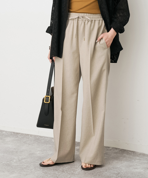 Spick & Span(スピックアンドスパン)の「《34サイズ登場 / 追加》PEウォッシャブルイージースラックスパンツ(スラックス・レディース・ブラウン/ベージュ/チャコールグレー・40/38/36/34)」の4枚目の写真
