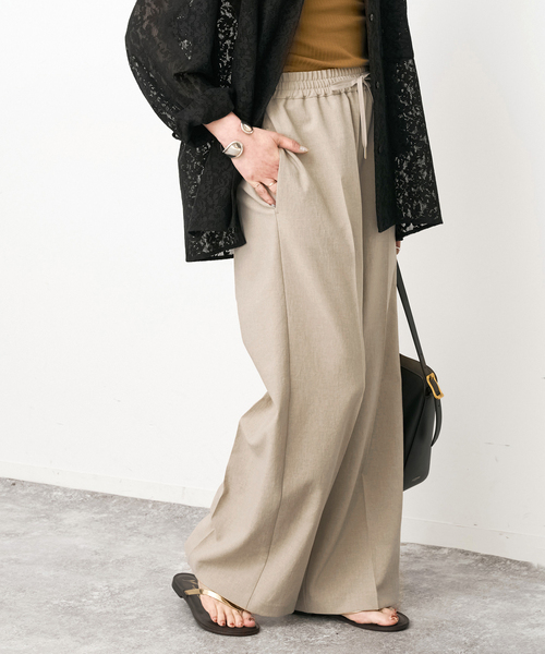 Spick & Span(スピックアンドスパン)の「《34サイズ登場 / 追加》PEウォッシャブルイージースラックスパンツ(スラックス・レディース・ブラウン/ベージュ/チャコールグレー・40/38/36/34)」の5枚目の写真