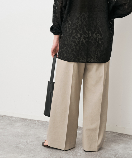 Spick & Span(スピックアンドスパン)の「《34サイズ登場 / 追加》PEウォッシャブルイージースラックスパンツ(スラックス・レディース・ブラウン/ベージュ/チャコールグレー・40/38/36/34)」の6枚目の写真