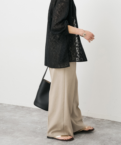 Spick & Span(スピックアンドスパン)の「《34サイズ登場 / 追加》PEウォッシャブルイージースラックスパンツ(スラックス・レディース・ブラウン/ベージュ/チャコールグレー・40/38/36/34)」の7枚目の写真
