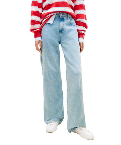 tommy jeans(トミー ジーンズ)の「ミッドライズリラックスストレートジーンズ(デニムパンツ・レディース・インディゴブルー・27inch/26inch/25inch)」の1枚目の写真