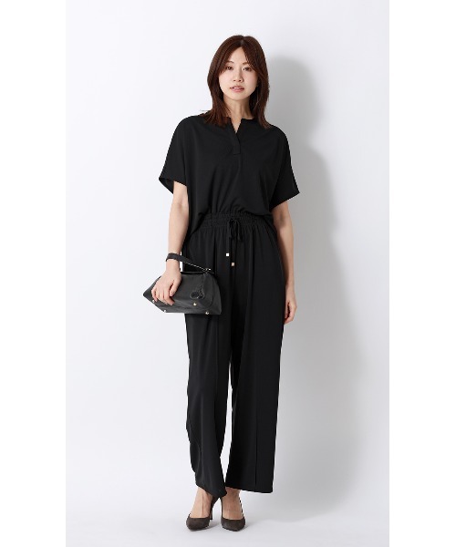 AOYAMA(アオヤマ)の「キーネックブラウス【半袖】【涼】【セットアップ着用可】(シャツ/ブラウス・レディース・グレー/ブラック・L/M/S)」の13枚目の写真