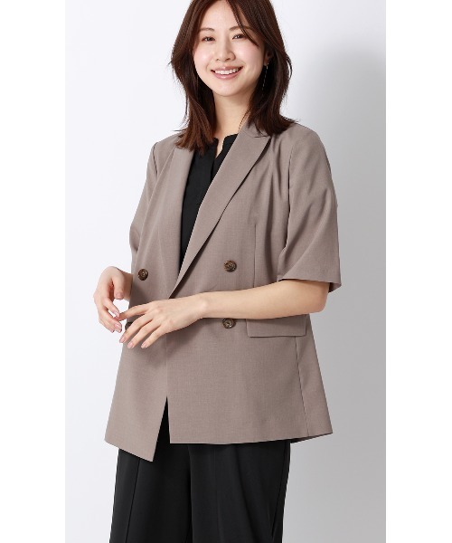 AOYAMA(アオヤマ)の「キーネックブラウス【半袖】【涼】【セットアップ着用可】(シャツ/ブラウス・レディース・グレー/ブラック・L/M/S)」の14枚目の写真