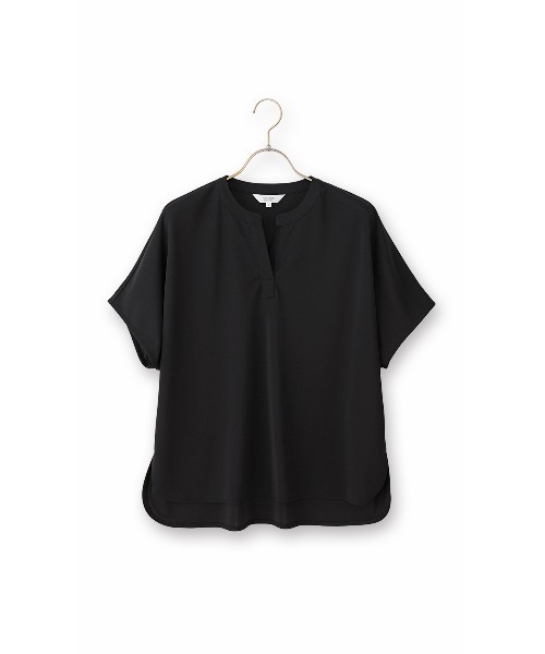 AOYAMA(アオヤマ)の「キーネックブラウス【半袖】【涼】【セットアップ着用可】(シャツ/ブラウス・レディース・グレー/ブラック・L/M/S)」の10枚目の写真