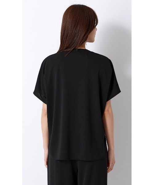 AOYAMA(アオヤマ)の「キーネックブラウス【半袖】【涼】【セットアップ着用可】(シャツ/ブラウス・レディース・グレー/ブラック・L/M/S)」の6枚目の写真