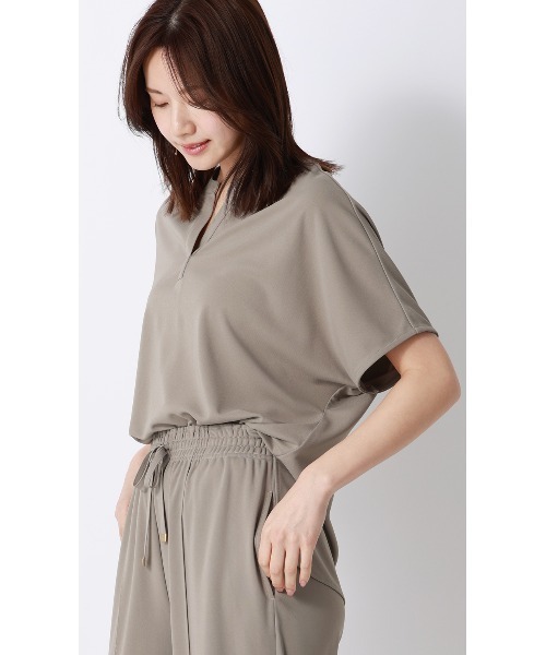 AOYAMA(アオヤマ)の「キーネックブラウス【半袖】【涼】【セットアップ着用可】(シャツ/ブラウス・レディース・グレー/ブラック・L/M/S)」の15枚目の写真