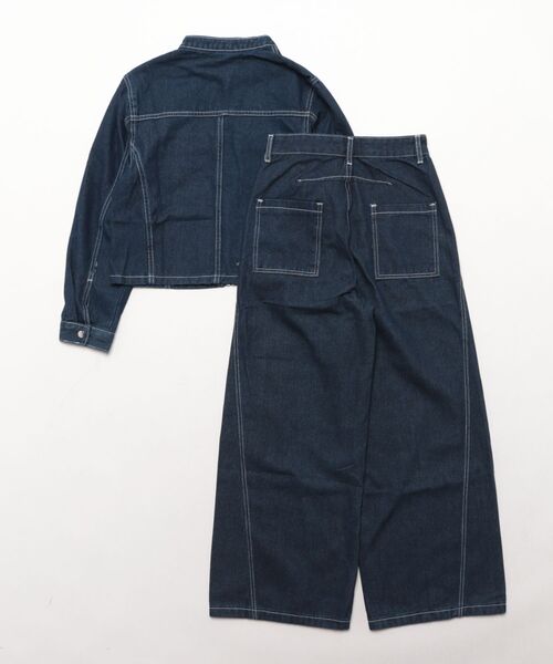UP START(アップスタート)の「【LAMPOON】デニムライダースジャケットセットアップ(セットアップ・レディース・ネイビー・LARGE/MEDIUM/SMALL)」の9枚目の写真