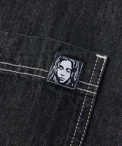 X-girl(エックスガール)の「FACE LABEL BUTTON DOWN DENIM S/S SHIRT(シャツ/ブラウス・レディース・インディゴブルー/ブラック・S/M)」の9枚目の写真