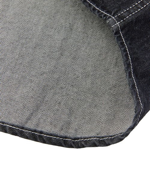 X-girl(エックスガール)の「FACE LABEL BUTTON DOWN DENIM S/S SHIRT(シャツ/ブラウス・レディース・インディゴブルー/ブラック・S/M)」の12枚目の写真