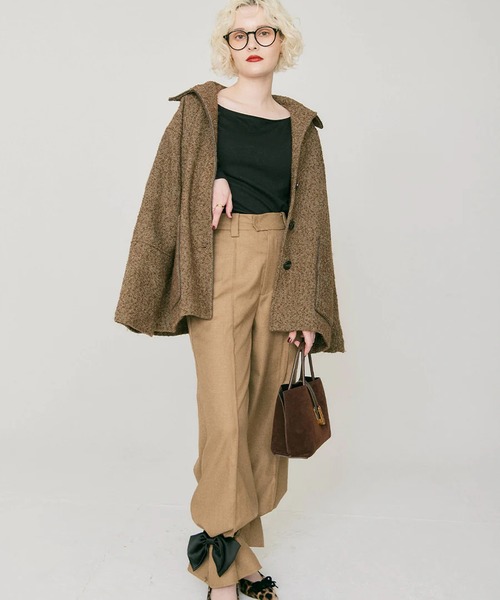 RANCLIC(ランクリック)の「2wayリボンワイドパンツ(その他パンツ・レディース・チャコール/ブラウン・M/S)」の4枚目の写真