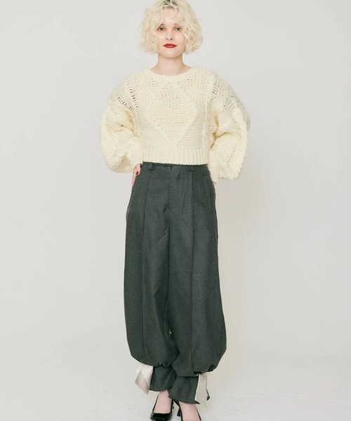 RANCLIC(ランクリック)の「2wayリボンワイドパンツ(その他パンツ・レディース・チャコール/ブラウン・M/S)」の5枚目の写真