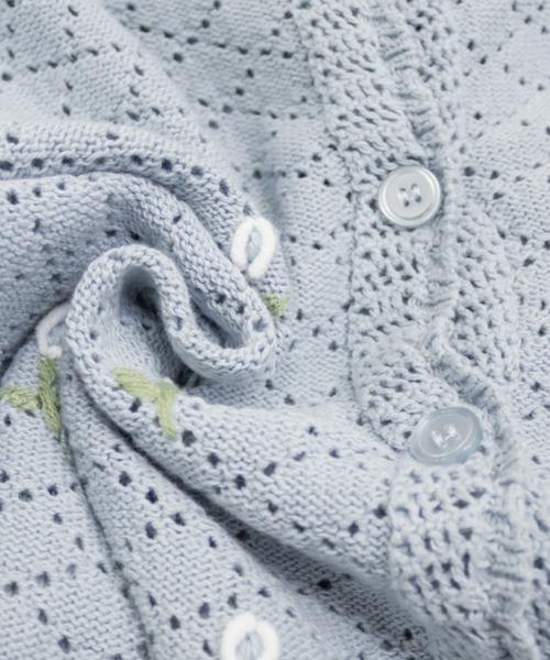 CLETTE(クレット)の「CLETTEオリジナル花刺繍透かし編みニットカーディガン(カーディガン/ボレロ・レディース・ブルー/ブラック/オフホワイト・4L/3L/LL)」の21枚目の写真