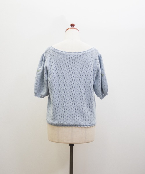 CLETTE(クレット)の「CLETTEオリジナル花刺繍透かし編みニットカーディガン(カーディガン/ボレロ・レディース・ブルー/ブラック/オフホワイト・4L/3L/LL)」の15枚目の写真