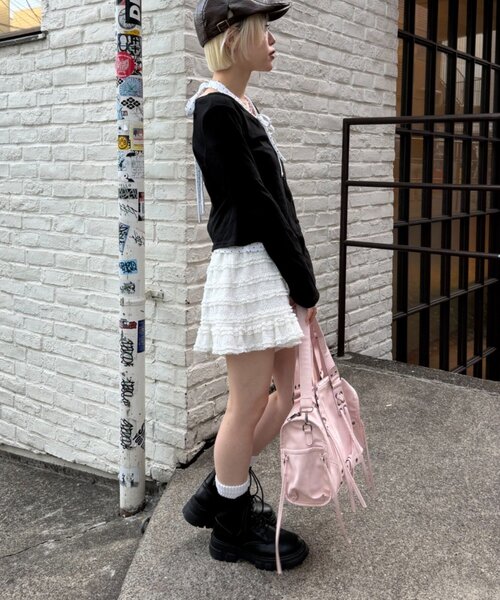 w closet(ダブルクローゼット)の「【6色展開/2SETアイテム】【2WAY】ホルターキャミカーディガンセット(Tシャツ/カットソー・レディース・ピンク/グリーン/ネイビー/グレー/ブルー/ブラック・FREE)」の7枚目の写真
