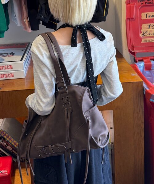 w closet(ダブルクローゼット)の「【6色展開/2SETアイテム】【2WAY】ホルターキャミカーディガンセット(Tシャツ/カットソー・レディース・ピンク/グリーン/ネイビー/グレー/ブルー/ブラック・FREE)」の10枚目の写真