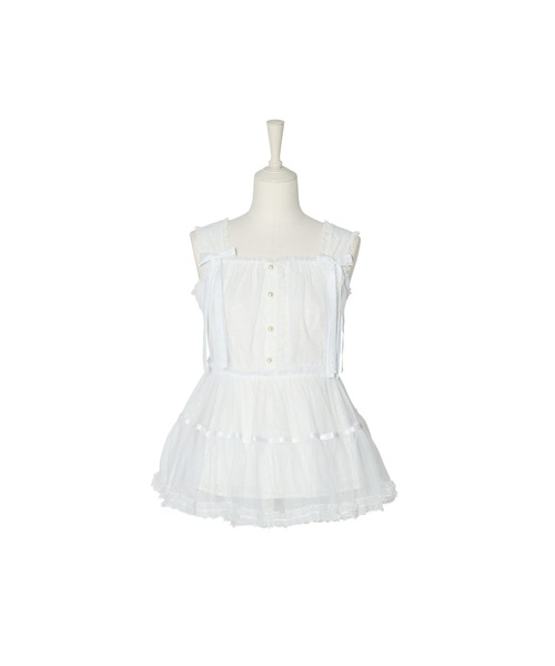mellfy memory(メルフィーメモリー)の「My sweet eden tulle tunic(シャツ/ブラウス・レディース・ピンク/ホワイト・FREE)」の1枚目の写真