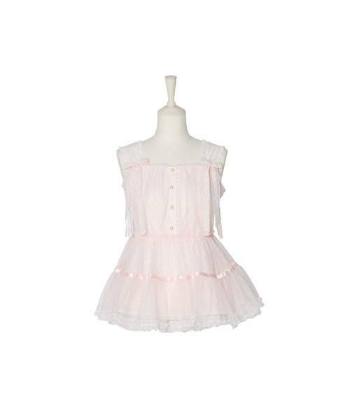 mellfy memory(メルフィーメモリー)の「My sweet eden tulle tunic(シャツ/ブラウス・レディース・ピンク/ホワイト・FREE)」の2枚目の写真