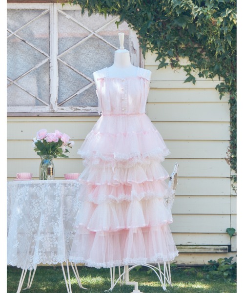 mellfy memory(メルフィーメモリー)の「My sweet eden tulle tunic(シャツ/ブラウス・レディース・ピンク/ホワイト・FREE)」の4枚目の写真