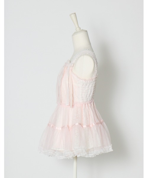 mellfy memory(メルフィーメモリー)の「My sweet eden tulle tunic(シャツ/ブラウス・レディース・ピンク/ホワイト・FREE)」の6枚目の写真