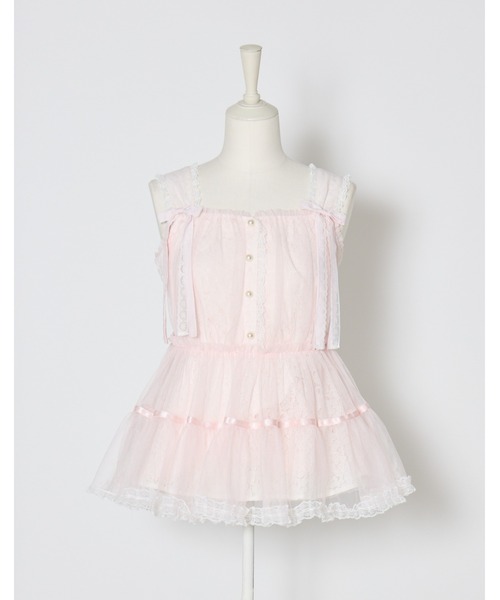 mellfy memory(メルフィーメモリー)の「My sweet eden tulle tunic(シャツ/ブラウス・レディース・ピンク/ホワイト・FREE)」の5枚目の写真