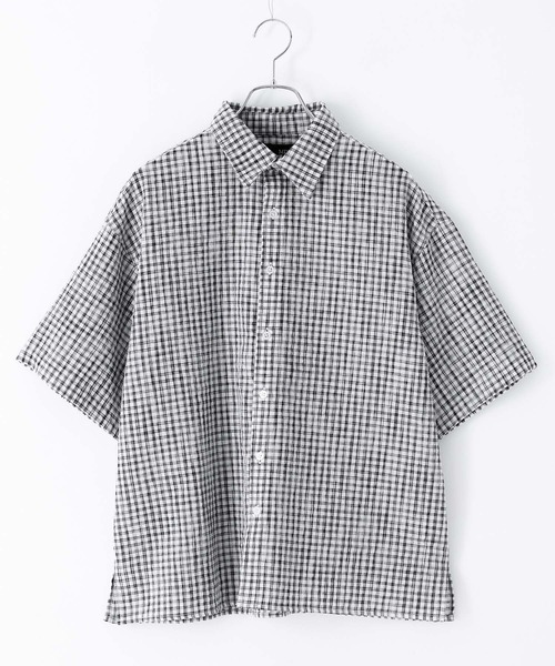 MDR(エムディアール)の「チェックシアサッカー半袖シャツ(シャツ/ブラウス・メンズ・ホワイト/ブルー・L/M)」の4枚目の写真