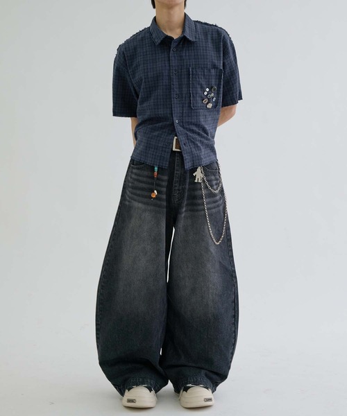 EPNK(イーピーエヌケー)の「Scattered Button fringe check shirts / スキャッタードボタンフリンジチェックシャツ(シャツ/ブラウス・メンズ・チャコールグレー/ネイビー・SMALL/MEDIUM/LARGE)」の21枚目の写真