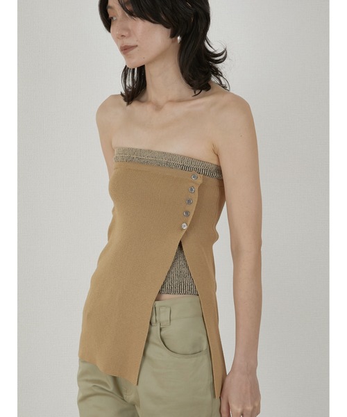 LA PEAU DE GEM（ラポドゥジェム）の「【LA PEAU DE GEM】double bustier/ダブルビスチェ（その他トップス・レディース・ブラック/ベージュ・FREE）」の15枚目の写真