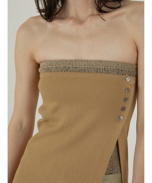 LA PEAU DE GEM（ラポドゥジェム）の「【LA PEAU DE GEM】double bustier/ダブルビスチェ（その他トップス・レディース・ブラック/ベージュ・FREE）」の14枚目の写真