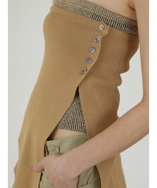 LA PEAU DE GEM（ラポドゥジェム）の「【LA PEAU DE GEM】double bustier/ダブルビスチェ（その他トップス・レディース・ブラック/ベージュ・FREE）」の13枚目の写真