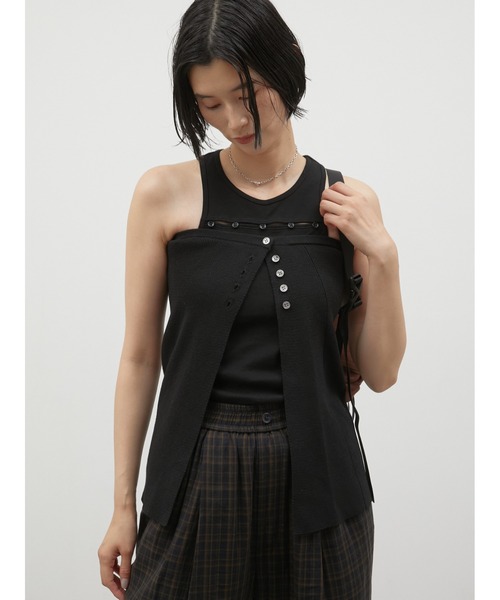 LA PEAU DE GEM（ラポドゥジェム）の「【LA PEAU DE GEM】double bustier/ダブルビスチェ（その他トップス・レディース・ブラック/ベージュ・FREE）」の7枚目の写真