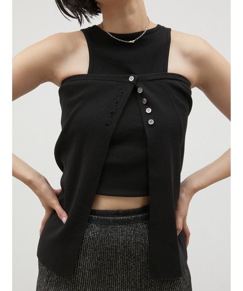 LA PEAU DE GEM（ラポドゥジェム）の「【LA PEAU DE GEM】double bustier/ダブルビスチェ（その他トップス・レディース・ブラック/ベージュ・FREE）」の6枚目の写真