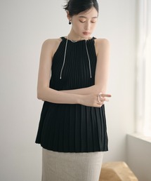 LAULEN | pleats flare sleeveless knit /プリーツフレアノースリーブニット(ニット/セーター)