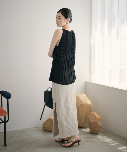 LAULEN(ローレン)の「pleats flare sleeveless knit /プリーツフレアノースリーブニット(ニット/セーター・レディース・ブラック/ベージュ/アッシュグレー・FREE)」の13枚目の写真