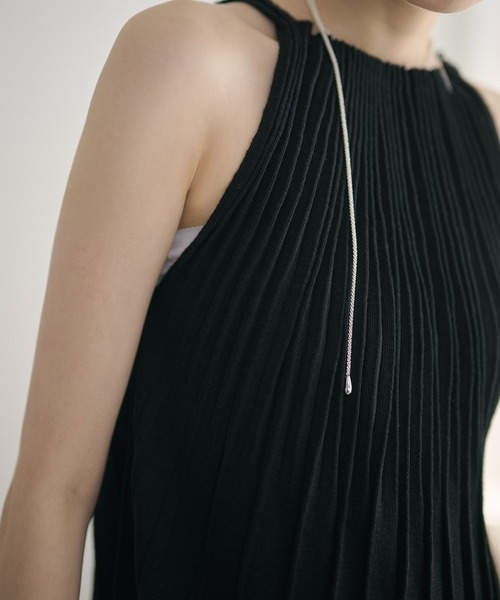 LAULEN(ローレン)の「pleats flare sleeveless knit /プリーツフレアノースリーブニット(ニット/セーター・レディース・ブラック/ベージュ/アッシュグレー・FREE)」の8枚目の写真