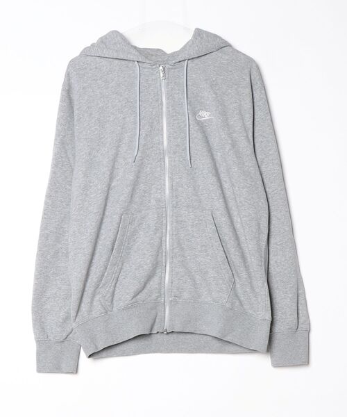 NIKE ナイキ　ジップアップパーカー　Lサイズ　グレー　短丈 ブランド古着】ジップアップパーカー（パーカー）｜NIKE（ナイキ）の