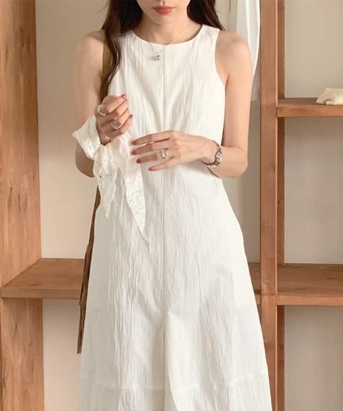 YUGA(ユーガ)の「YUGA_YGMC Korean-style American sleeve A-line dress(ワンピース・レディース・ライトグレー/ブラック/ホワイト・FREE)」の1枚目の写真