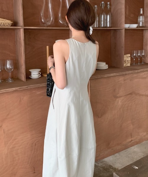 YUGA(ユーガ)の「YUGA_YGMC Korean-style American sleeve A-line dress(ワンピース・レディース・ライトグレー/ブラック/ホワイト・FREE)」の6枚目の写真