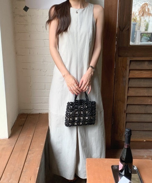 YUGA(ユーガ)の「YUGA_YGMC Korean-style American sleeve A-line dress(ワンピース・レディース・ライトグレー/ブラック/ホワイト・FREE)」の9枚目の写真