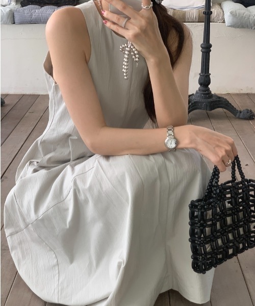 YUGA(ユーガ)の「YUGA_YGMC Korean-style American sleeve A-line dress(ワンピース・レディース・ライトグレー/ブラック/ホワイト・FREE)」の16枚目の写真