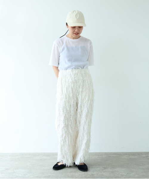 yuni(ユニ )の「R/Pe/C/L JQ relax pants(その他パンツ・レディース・ブラック/アイボリー・FREE)」の8枚目の写真